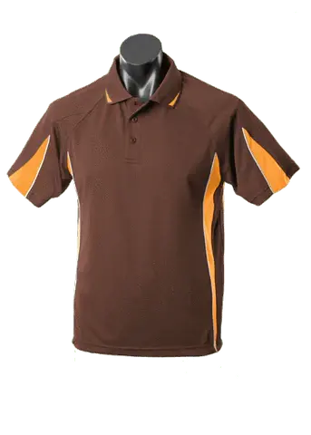 Aussie Pacific Men's Eureka Polo Shirt 1304 Casual Wear Aussie Pacific Chocolate/Gold/White S